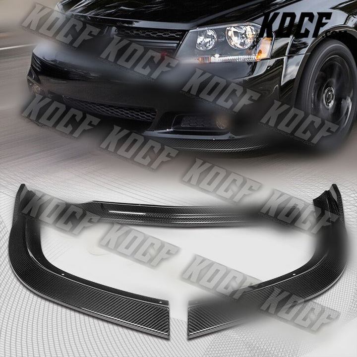 For 2011-2014 Dodge Avenger Real Carbon Fiber Front Bumper Spoiler Splitter Lip - KOCF.com - Car Parts