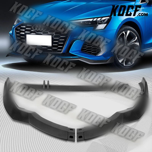 For 2022-2023 Audi S3 STP-Style Matt Black Front Bumper Splitter Spoiler Lip 3pc - KOCF.com - Car Parts