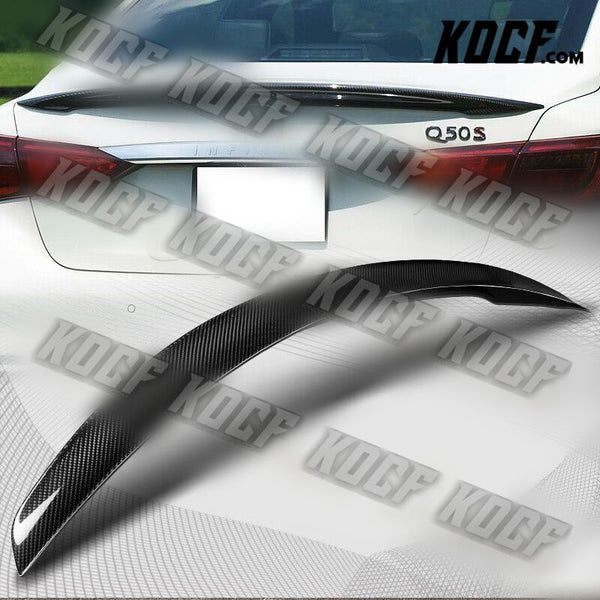 For 2014-2021 Infiniti Q50 Sedan STP-Style Carbon Fiber Trunk Lid Spoiler Wing - KOCF.com - Car Parts