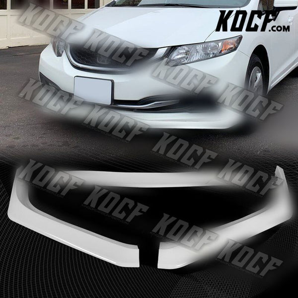 For 13-15 Honda Civic 4DR Painted White Aero-Style Front Bumper Splitter Lip 3pc - KOCF.com - Car Parts