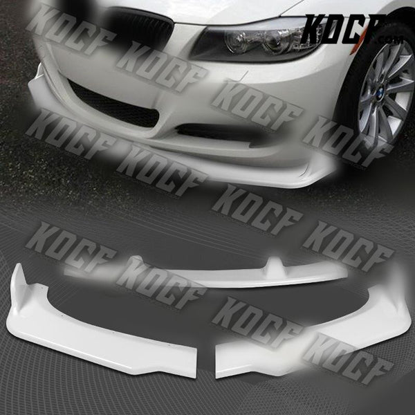 For 09-11 BMW E90 4DR/Sedan 328i 335i Painted White Front Bumper Body Kit Lip - KOCF.com - Car Parts