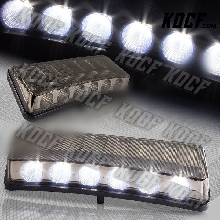 For 2003-2005 Nissan 350Z Clear 12-LED Hi-Power Daytime Running Bumper Lights - KOCF.com - Car Parts