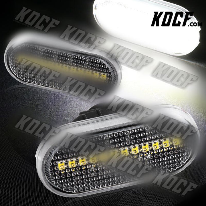 For 03-09 Nissan 350Z Z33 Black/Clear White LED Turn Signal Side Marker Lights - KOCF.com - Car Parts