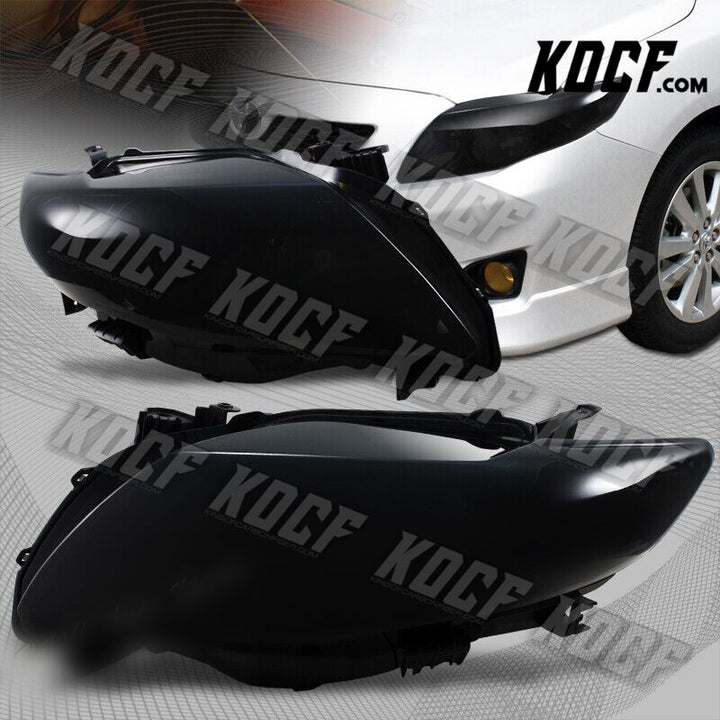 For 2009-2010 Toyota Corolla JDM Dark Smoke Lens Clear Reflector Headlights Lamp - KOCF.com - Car Parts