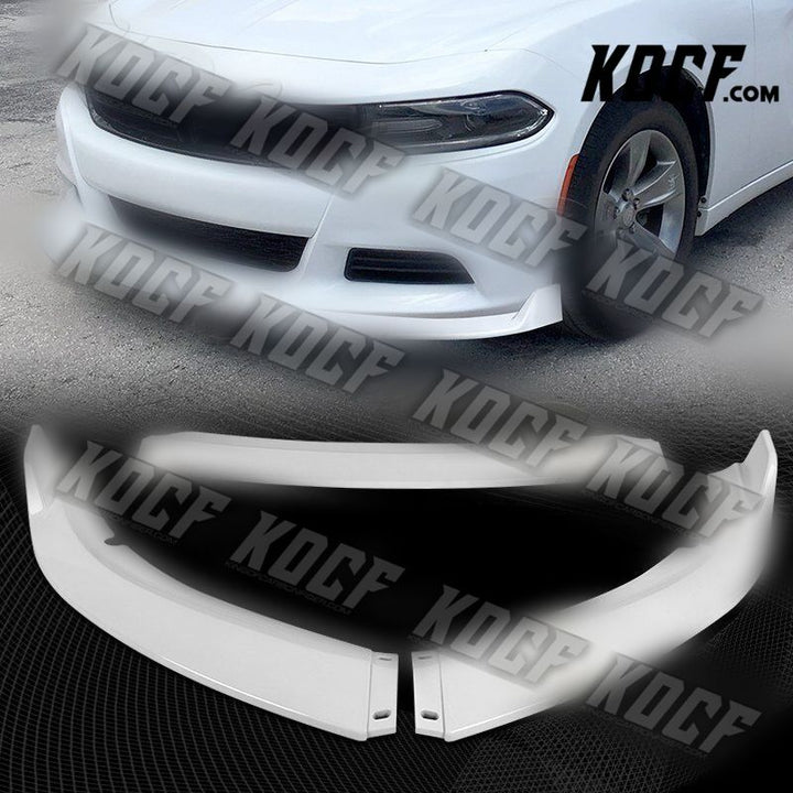 For 2015-2022 Dodge Charger SXT Painted White Front Bumper Splitter Spoiler Lip - KOCF.com - Car Parts