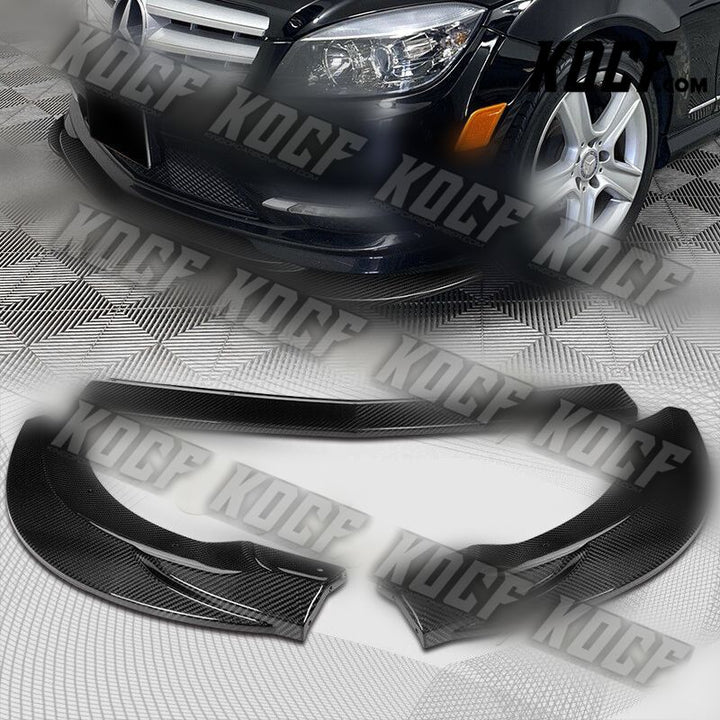 For 2008-2011 Mercedes C-Class Sport W204 Carbon Fiber Front Bumper Spoiler Lip - KOCF.com - Car Parts