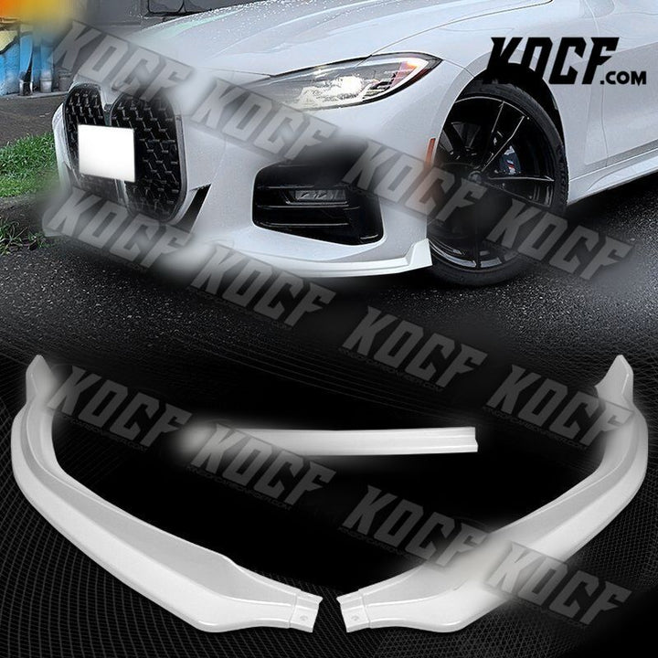 For 2020-2022 BMW 4-Series G22 G23 Painted White Front Bumper Body Spoiler Lip - KOCF.com - Car Parts