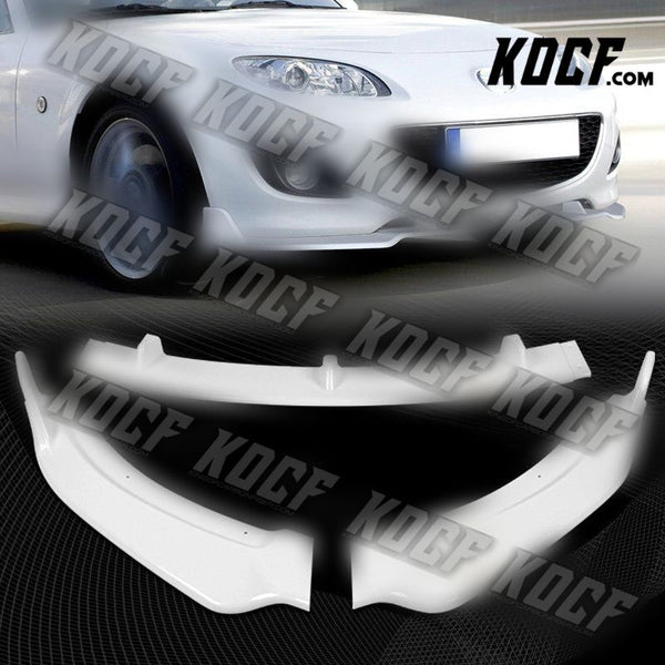 For 2009-2013 Mazda Miata MX-5 GV-Style Painted White Front Bumper Spoiler Lip - KOCF.com - Car Parts