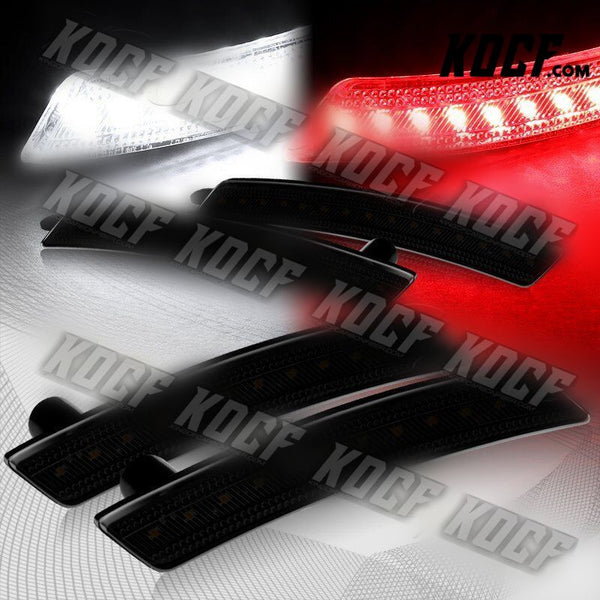 For 2007-2015 Mini Cooper White/Red LED Smoke Front+Rear Side Marker Lights 4pcs - KOCF.com - Car Parts