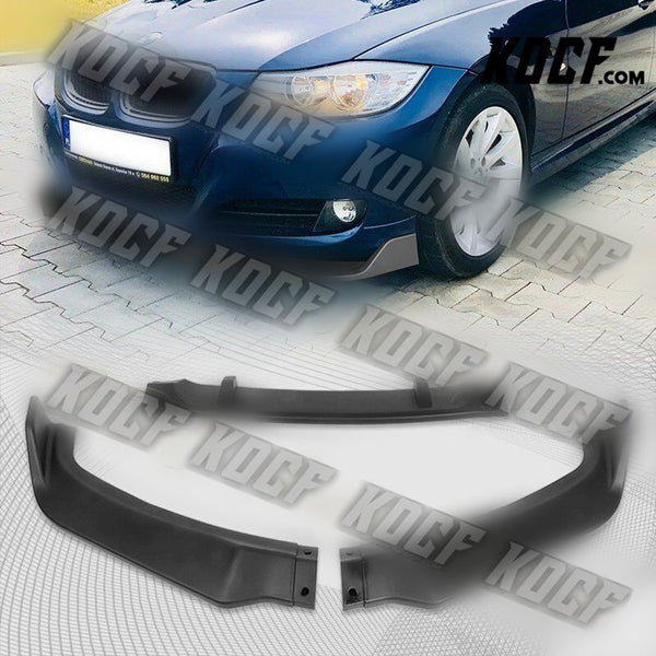 For 2006-2008 BMW E90 E91 3-Series H-Style Matt Black Front Bumper Spoiler Lip - KOCF.com - Car Parts