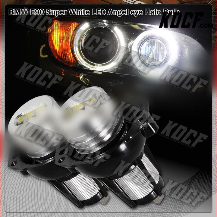 For BMW E90/E91 Ultra Bright 6000K White LED 6W Angel Eye Halo Rim Bulbs Pair - KOCF.com - Car Parts