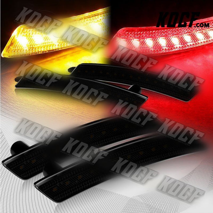 For 2007-2015 Mini Cooper Amber/Red LED Smoke Front+Rear Side Marker Lights 4pcs - KOCF.com - Car Parts