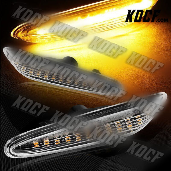 For BMW E46 E60 E61 E82 E83 E84 E88 E90 E92 Clear Amber LED Side Marker Lights - KOCF.com - Car Parts