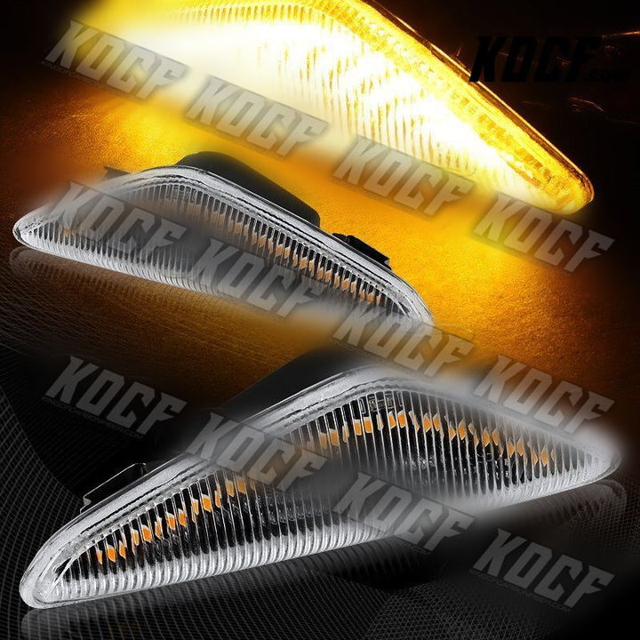 For 2008-2014 BMW X6 E71 E72 Clear Lens Amber LED Turn Signal Side Marker Lights - KOCF.com - Car Parts