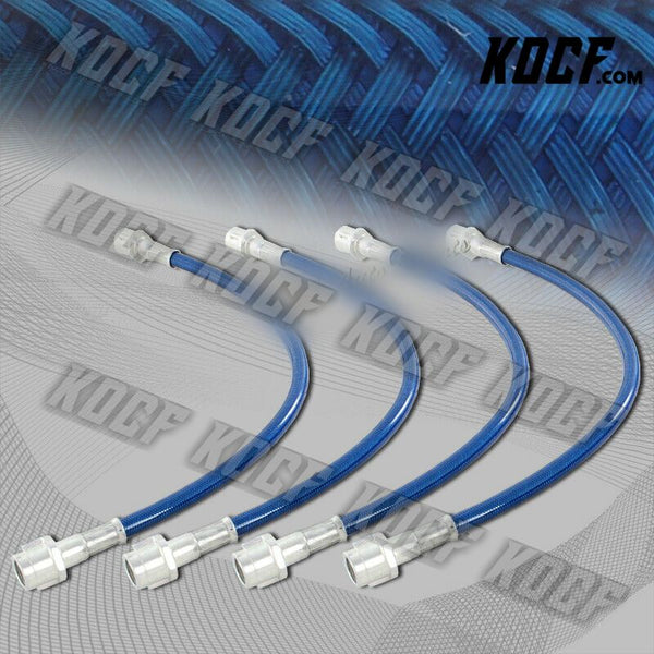 For 98-05 Porsche 911 966 Carrera Front + Rear Steel Brake Line Hose Kit - Blue - KOCF.com - Car Parts