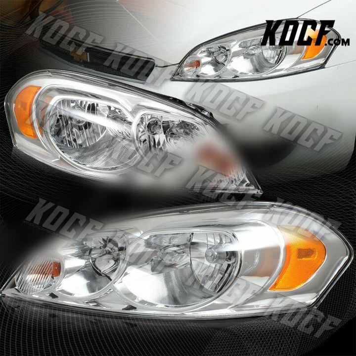 For Chevy Impala/Monte Carlo LS LT LTZ Chrome Head Lights W/Amber Reflector Lamp - KOCF.com - Car Parts