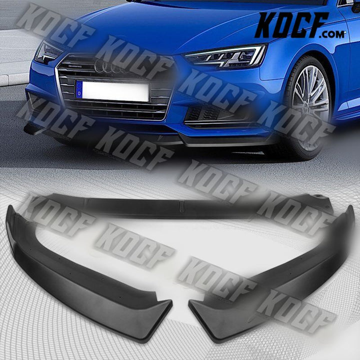 For 2017-2019 Audi A4 S4 B9 Sedan S-Line Black Front Bumper Splitter Spoiler Lip - KOCF.com - Car Parts