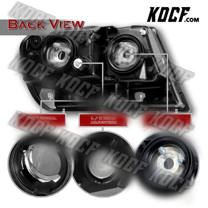 For 1999-2004 Jeep Grand Cherokee Smoke Housing Headlights W/ Amber Reflector - KOCF.com - Car Parts