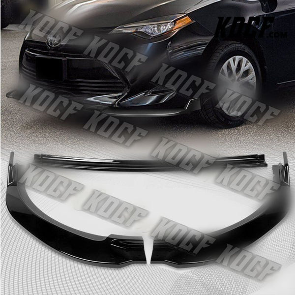 For 2017-2019 Toyota Corolla LE XLE Type S Painted BLK Front Bumper Spoiler Lip - KOCF.com - Car Parts