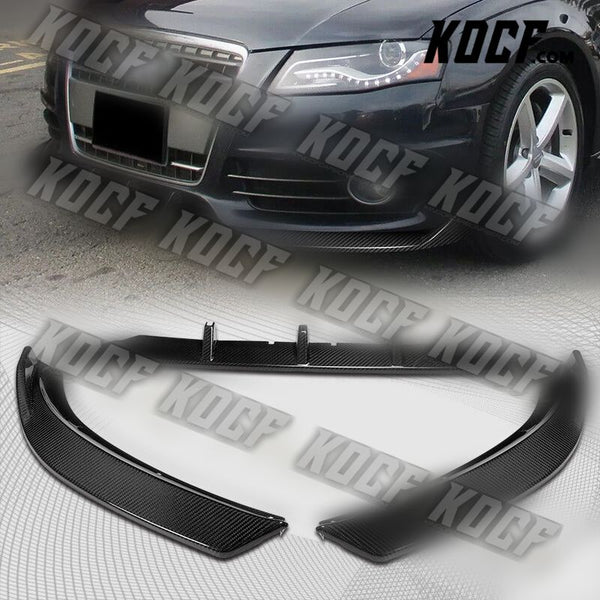 For 2009-2012 Audi A4 B8 Sedan Carbon Fiber Front Bumper Spoiler Splitter Lip