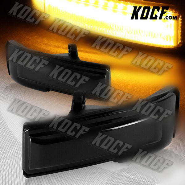 For 2015-2020 Ford F-150 Smoke Lens Side Mirror Amber LED Running Signal Lights