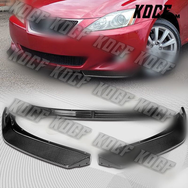 For 2006-2008 Lexus IS250 IS350 STP-Style Carbon Fiber Front Bumper Spoiler Lip