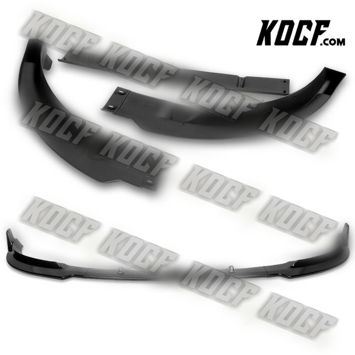 For 2020-2022 Tesla Model Y STP-Style Painted Black Front Bumper Spoiler Lip 3pc - KOCF.com - Car Parts