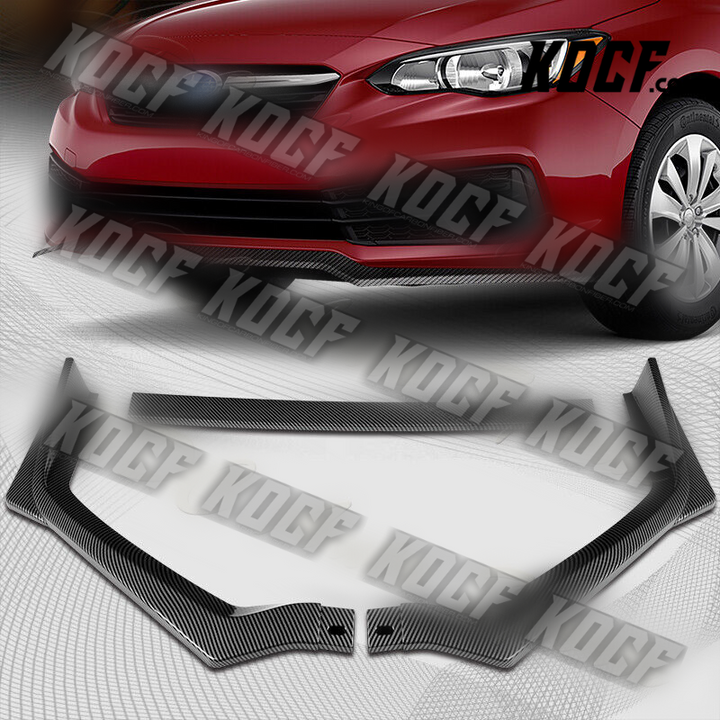 For 2020-2022 Subaru Impreza CS-Style Carbon Painted Front Bumper Spoiler Lip - KOCF.com - Car Parts