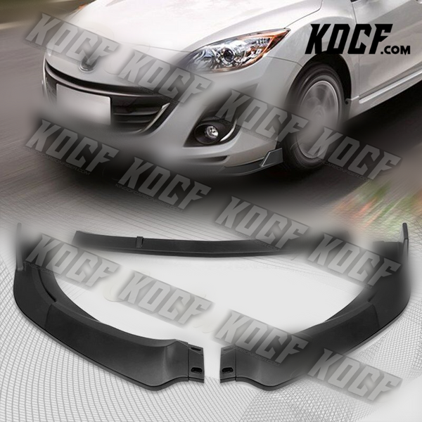 For 2010-2013 Mazda 3 MS-Style JDM Matt Black Front Bumper Body Kit Spoiler Lip - KOCF.com - Car Parts