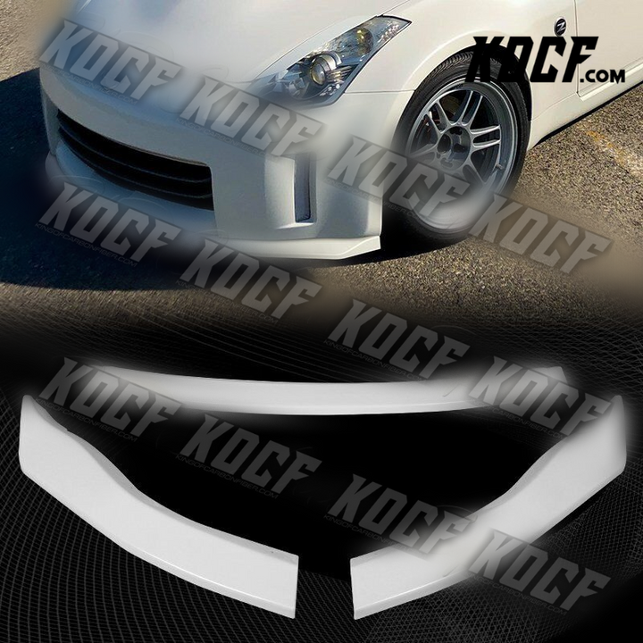 For 2006-2009 Nissan 350Z Z33 GT-Style Painted White Front Bumper Spoiler Lip - KOCF.com - Car Parts