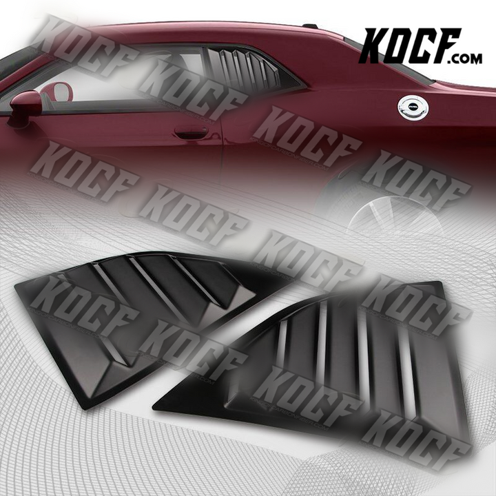 For 2008-2019 Dodge Challenger ABS Black Side Window Louvers Scoop Cover Vent - KOCF.com - Car Parts