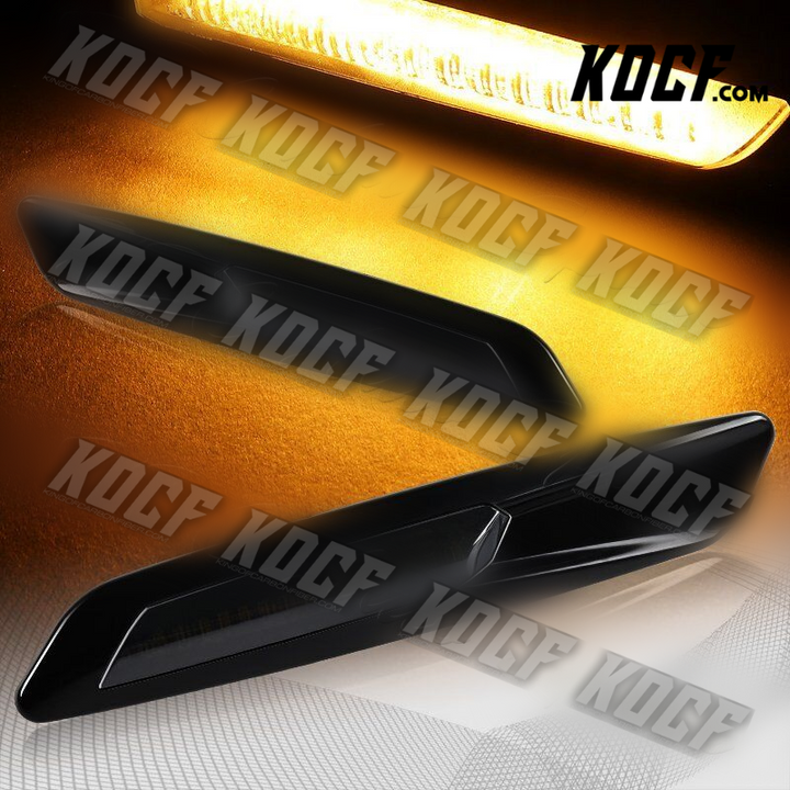 For BMW 1/3/5-Series F10 Style Smoke Amber LED Turn Signal Side Marker Lights - KOCF.com - Car Parts