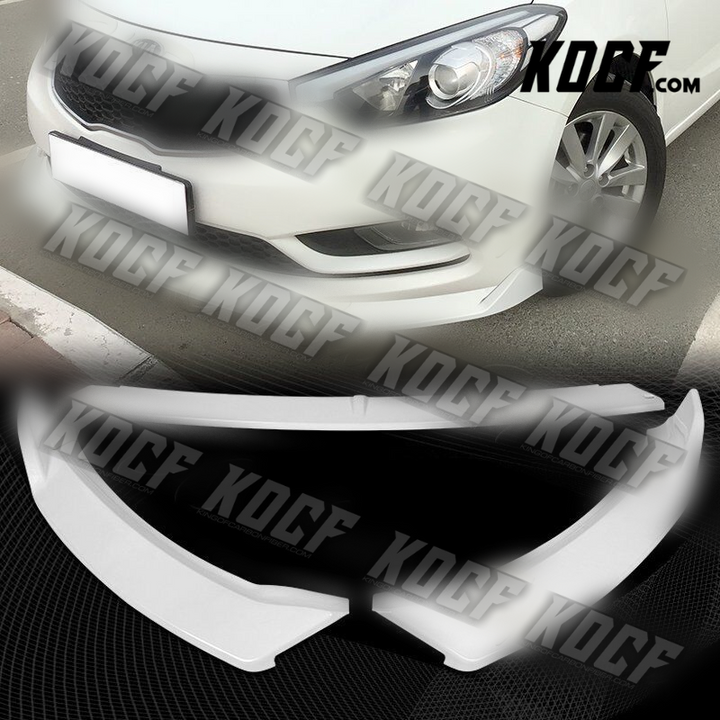 For 2014-2016 Kia Forte EX LX SX Painted White Front Bumper Splitter Spoiler Lip - KOCF.com - Car Parts