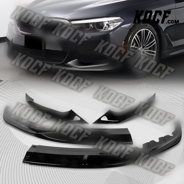 For 2017-2020 BMW 5-Series G30 M-Sport Painted Black Front Bumper Spoiler Lip - KOCF.com - Car Parts