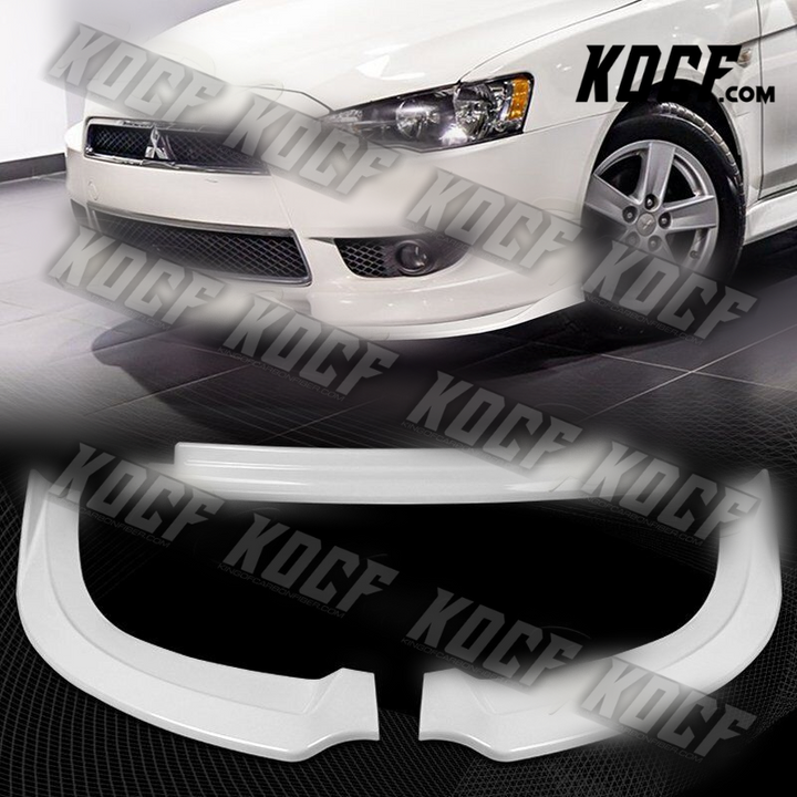 For 08-15 Mits Lancer RA-Style Painted White Front Bumper Splitter Spoiler Lip - KOCF.com - Car Parts