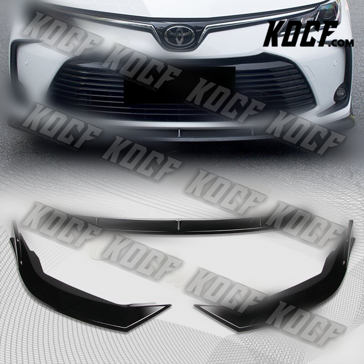 For 20-21 Toyota Corolla LE XLE Painted Black Front Bumper Splitter Spoiler Lip - KOCF.com - Car Parts