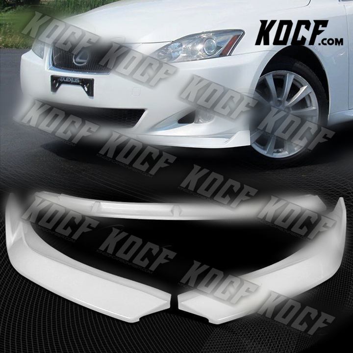 For 2006-2008 Lexus IS250 IS350 STP-Style Painted White Front Bumper Spoiler Lip - KOCF.com - Car Parts