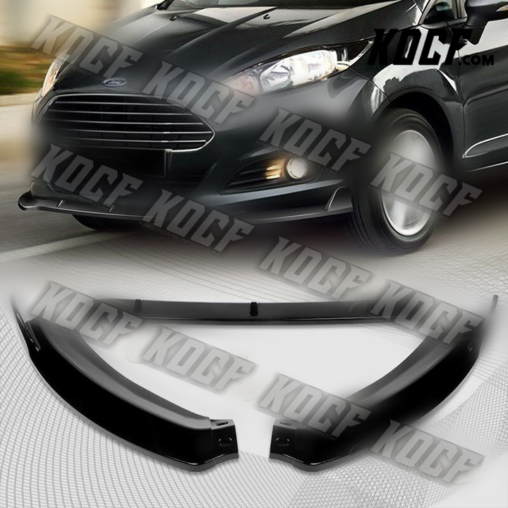 For 14-19 Ford Fiesta STP-Style Painted Black Front Bumper Splitter Spoiler Lip - KOCF.com - Car Parts