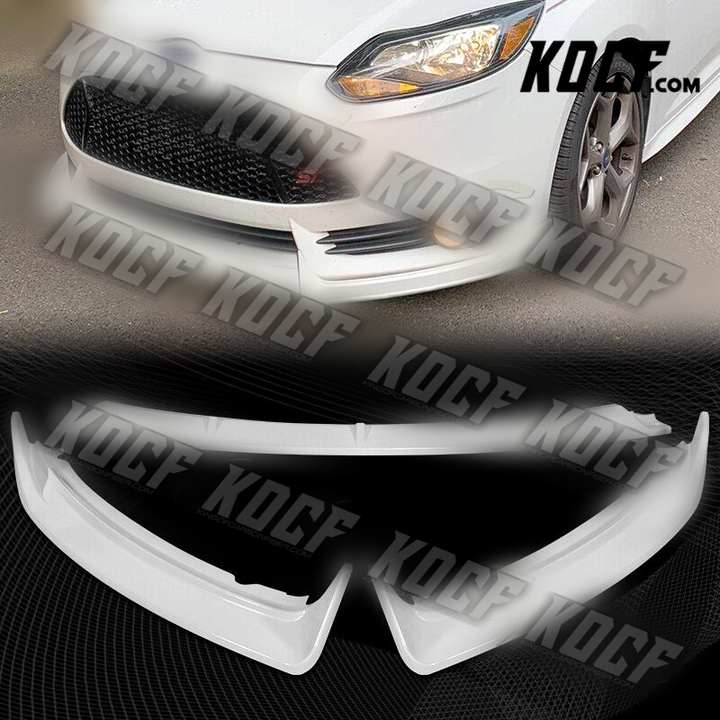 For 2012-2014 Ford Focus ST MK3 GT-Style Painted White Front Bumper Spoiler Lip - KOCF.com - Car Parts