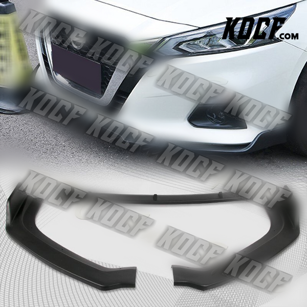 For 2019-2022 Nissan Altima Unpainted BLK Front Bumper Body Kit Spoiler Lip 3PCS - KOCF.com - Car Parts