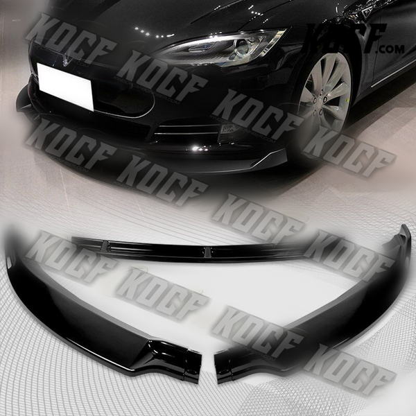 For 12-16 Tesla Model S Painted Black Front Bumper Body Kit Splitter Spoiler Lip - KOCF.com - Car Parts