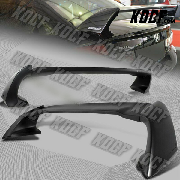 For 2012-2015 Honda Civic 4-DR MUG Style Unpainted Black Rear Trunk Spoiler Wing - KOCF.com - Car Parts