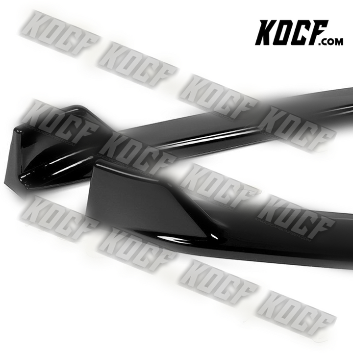 For 2019-2021 Toyota Avalon STP-Style Painted Black Front Bumper Spoiler Lip 3pc - KOCF.com - Car Parts