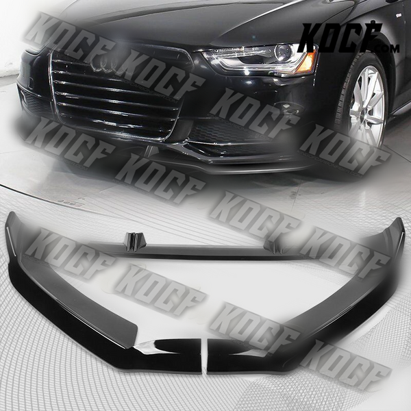 For 2013-2016 Audi A4 Quattro S4 Painted Black Front Bumper Splitter Spoiler Lip - KOCF.com - Car Parts