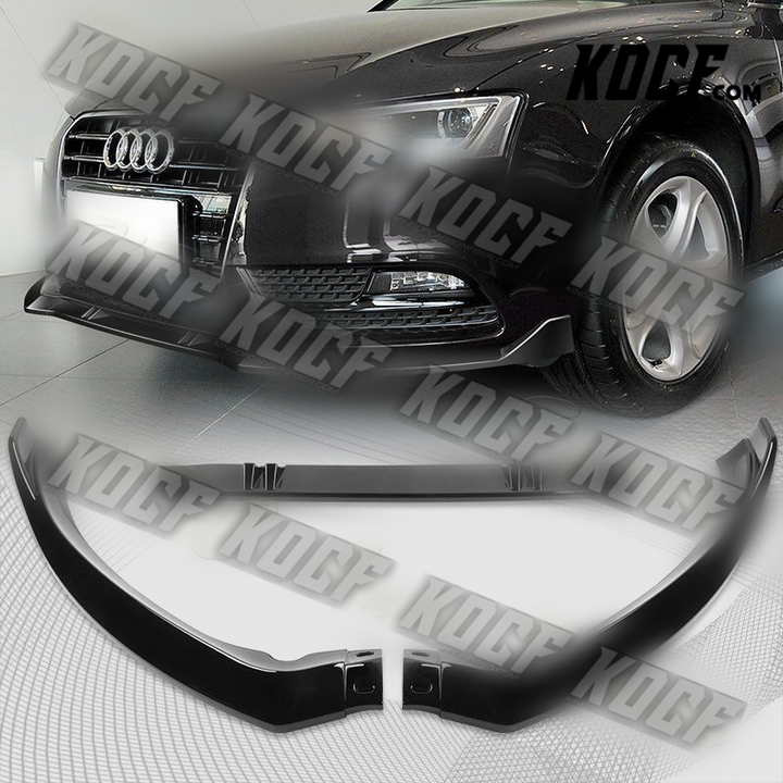 For 2013-2016 Audi A5 Painted Black Front Bumper Body Kit Spoiler Splitter Lip - KOCF.com - Car Parts