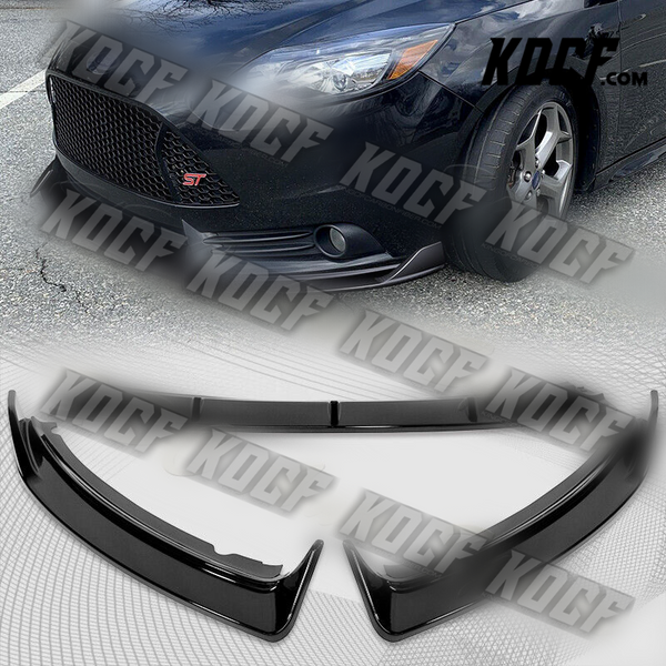 For 2012-2014 Ford Focus ST MK3 GT-Style Painted Black Front Bumper Spoiler Lip - KOCF.com - Car Parts