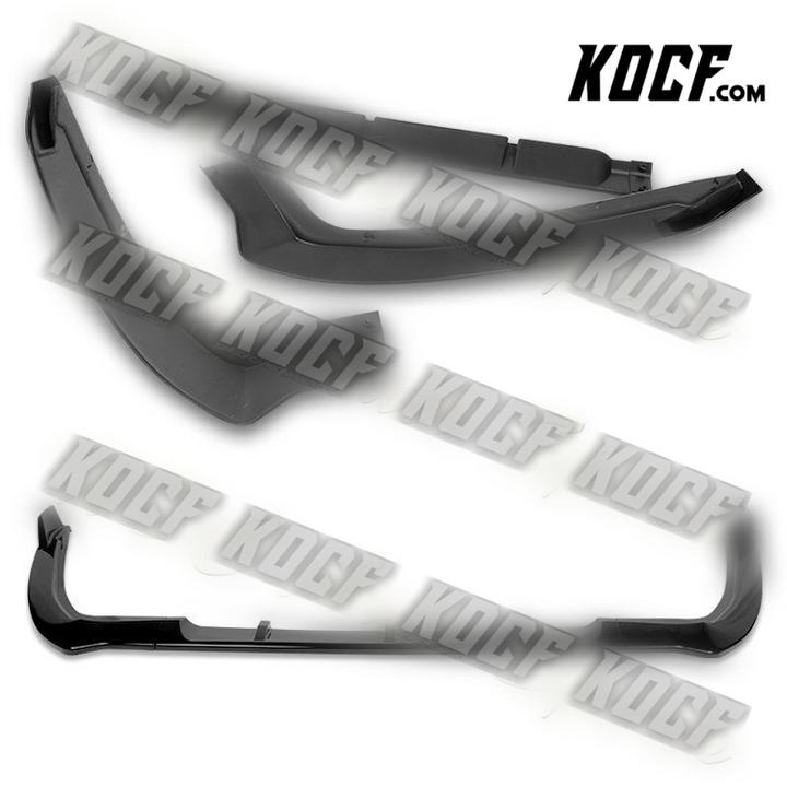 For 2019-2021 Toyota Avalon STP-Style Painted Black Front Bumper Spoiler Lip 3pc - KOCF.com - Car Parts