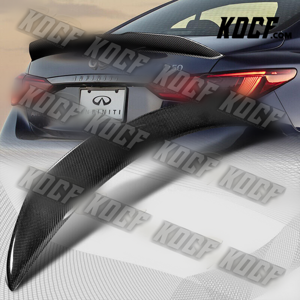 For 2014-2022 Infiniti Q50 Sedan PSM-Style Carbon Fiber Duckbill Trunk Spoiler - KOCF.com - Car Parts