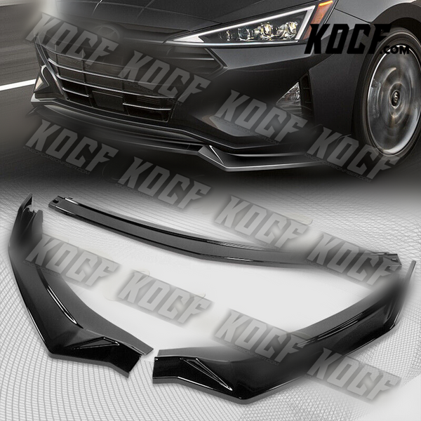 For 2019-2020 Hyundai Elantra Sedan Painted Black Front Bumper Body Spoiler Lip - KOCF.com - Car Parts