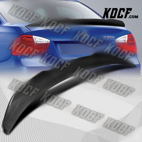 For 2006-2011 BMW E90 3-Series Sedan PSM-Style Carbon Fiber Trunk Spoiler Wing - KOCF.com - Car Parts